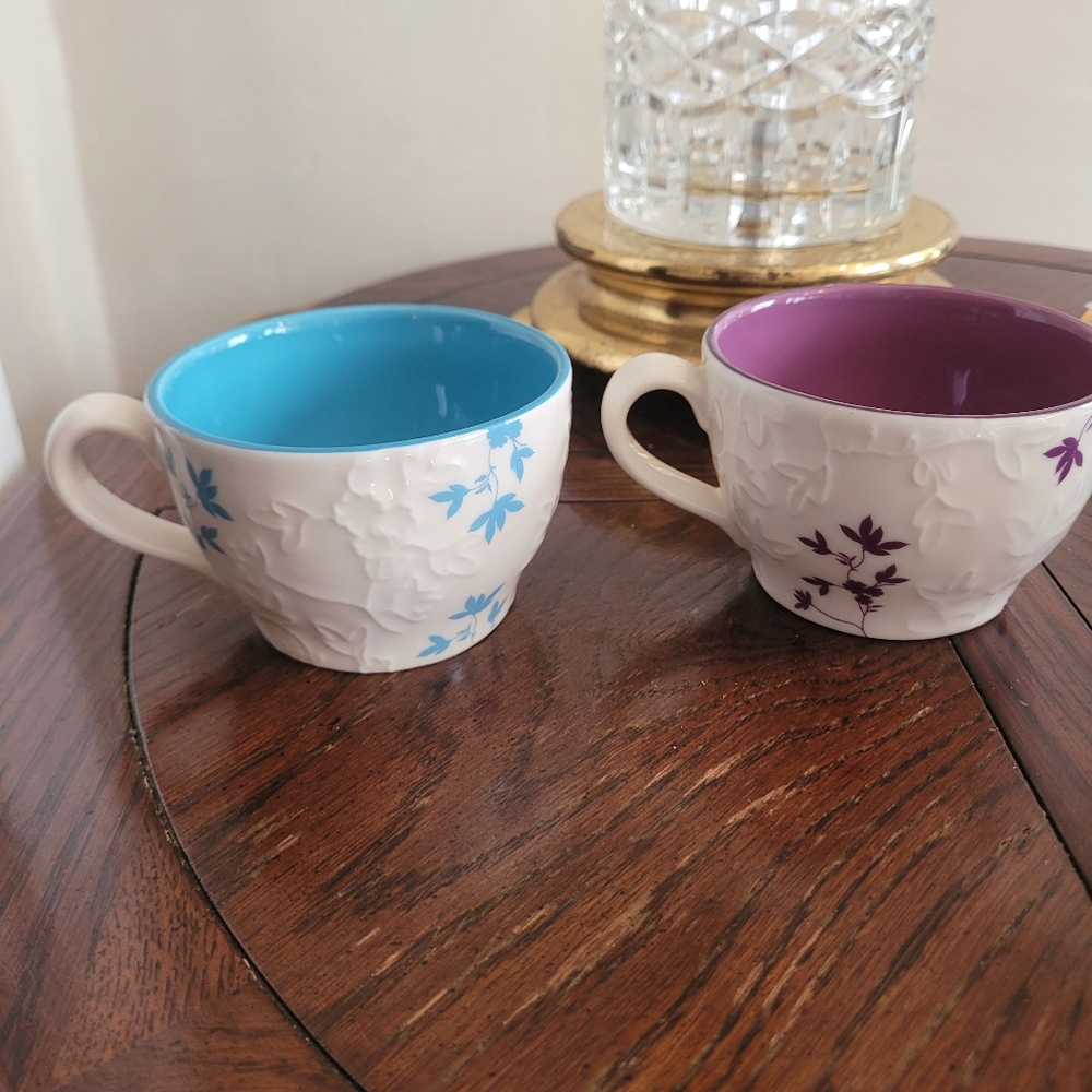 Starbucks Floral Pattern Coffee Mugs 9oz
